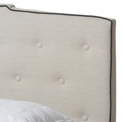 Baxton Studio Vivienne Bed Frame Beige Khaki -Baxton Studio Sales unnamed file 1825