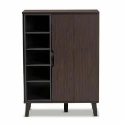 Baxton Studio Idina 1-Door Shoe Cabinet Walnut Gray Dark Brown -Baxton Studio Sales unnamed file 1842