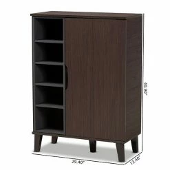 Baxton Studio Idina 1-Door Shoe Cabinet Walnut Gray Dark Brown -Baxton Studio Sales unnamed file 1848