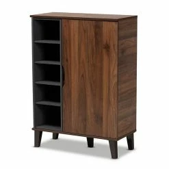 Baxton Studio Idina 1-Door Shoe Cabinet Walnut Gray Dark Brown -Baxton Studio Sales unnamed file 1850
