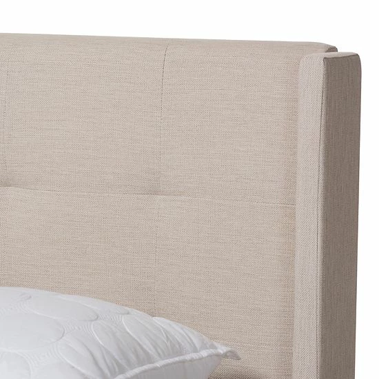 Baxton Studio Lisette Bed Beige 3 Baxton Studio Lisette Bed Beige - Image 3