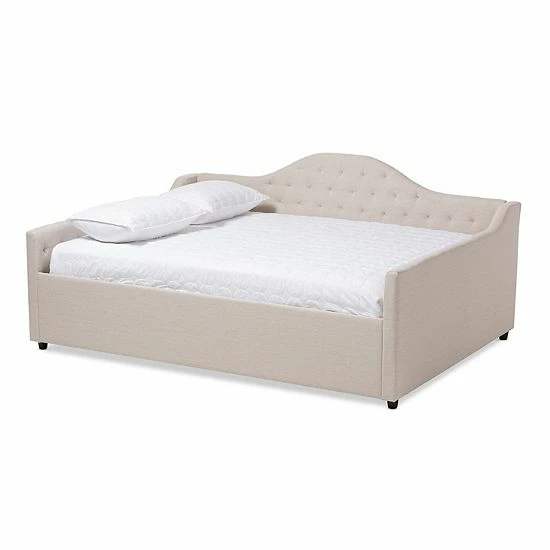 Baxton Studio Eliza Daybed Beige Khaki 3 Baxton Studio Eliza Daybed Beige Khaki - Image 3