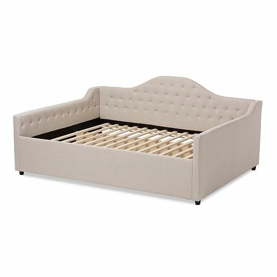 Baxton Studio Eliza Daybed Beige Khaki 7 Baxton Studio Eliza Daybed Beige Khaki - Image 7