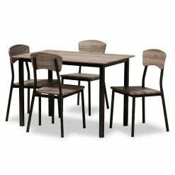 Baxton Studio Marcus Two Tone Dining Table 5-piece Set