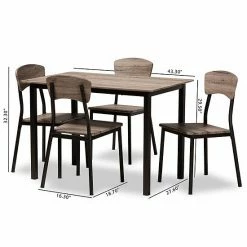 Baxton Studio Marcus Two Tone Dining Table 5-piece Set -Baxton Studio Sales unnamed file 1897