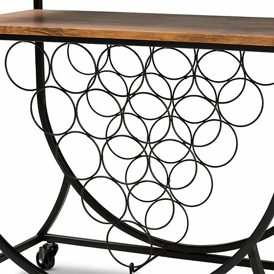 Baxton Studio Dania Wine Bar Cart 4 Baxton Studio Dania Wine Bar Cart - Image 4