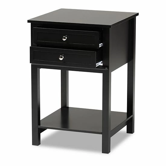 Baxton Studio Willow Nightstand Table White 3 Baxton Studio Willow Nightstand Table White - Image 3