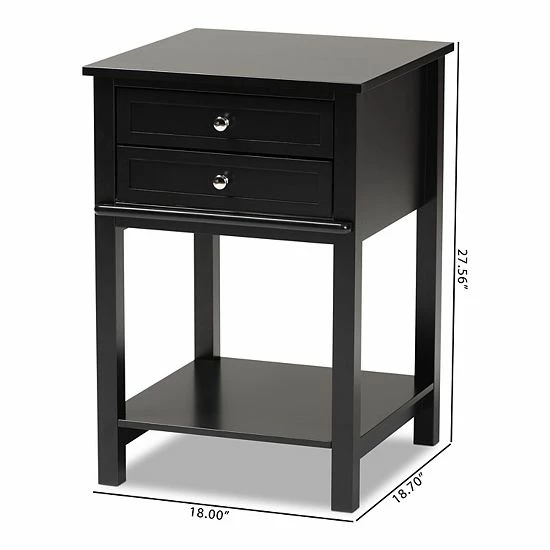 Baxton Studio Willow Nightstand Table White 8 Baxton Studio Willow Nightstand Table White - Image 8