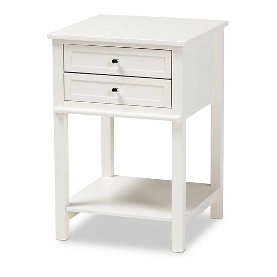 Baxton Studio Willow Nightstand Table White 9 Baxton Studio Willow Nightstand Table White - Image 9