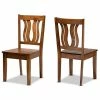 Baxton Studio Fenton Dining Chair 2-piece Set Walnut Brown