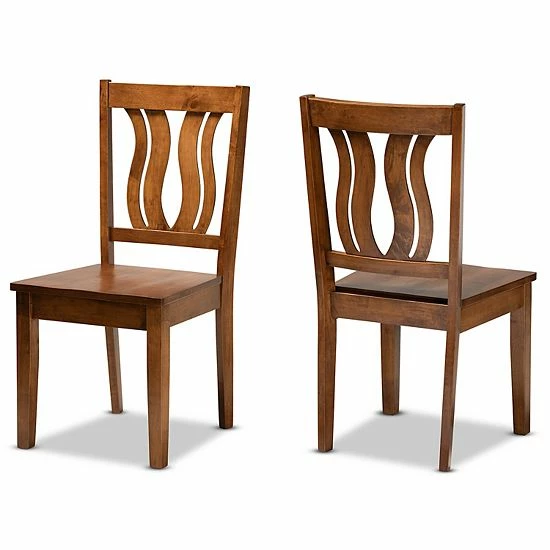 Baxton Studio Fenton Dining Chair 2-piece Set Walnut Brown 7 Baxton Studio Fenton Dining Chair 2-piece Set Walnut Brown - Image 7