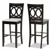 Baxton Studio Carson Bar Stool 2-piece Set Gray Walnut