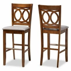 Baxton Studio Carson Bar Stool 2-piece Set Gray Walnut -Baxton Studio Sales unnamed file 1981