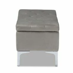 Baxton Studio Mabel Ottoman Gray Silver 15 Baxton Studio Mabel Ottoman Gray Silver -Baxton Studio Sales unnamed file 1986