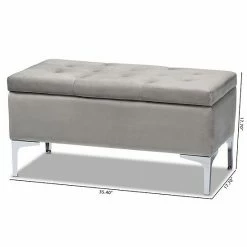 Baxton Studio Mabel Ottoman Gray Silver 18 Baxton Studio Mabel Ottoman Gray Silver -Baxton Studio Sales unnamed file 1989