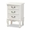 Baxton Studio Gabrielle 3-Drawer Nightstand Table