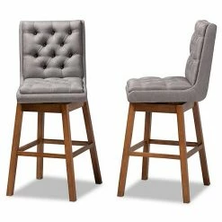 Baxton Studio Gregory Bar Stool 2-piece Set Light Gray Dark Brown 10 Baxton Studio Gregory Bar Stool 2-piece Set Light Gray Dark Brown -Baxton Studio Sales unnamed file 1995