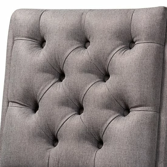 Baxton Studio Gregory Bar Stool 2-piece Set Light Gray Dark Brown 4 Baxton Studio Gregory Bar Stool 2-piece Set Light Gray Dark Brown - Image 4