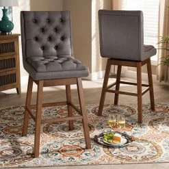 Baxton Studio Gregory Bar Stool 2-piece Set Light Gray Dark Brown 12 Baxton Studio Gregory Bar Stool 2-piece Set Light Gray Dark Brown -Baxton Studio Sales unnamed file 1997