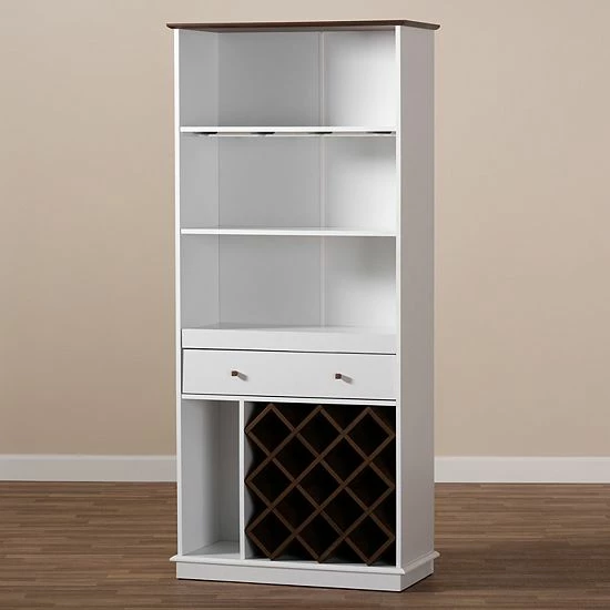 Baxton Studio Mattia Wine Cabinet Gray 2 Baxton Studio Mattia Wine Cabinet Gray - Image 2
