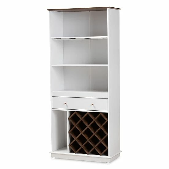 Baxton Studio Mattia Wine Cabinet Gray 6 Baxton Studio Mattia Wine Cabinet Gray - Image 6