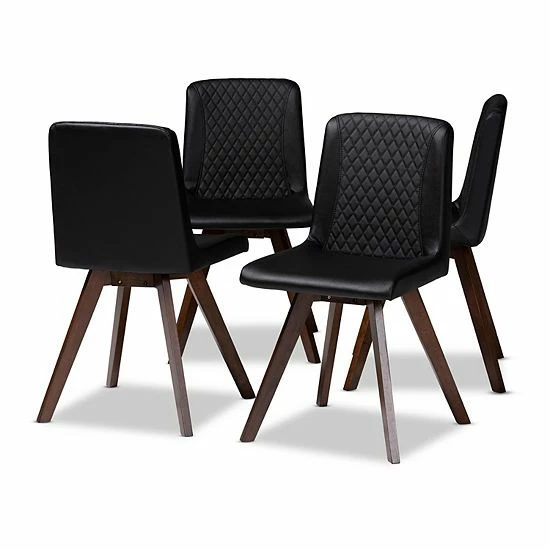 Baxton Studio Pernille Dining Chair 4-piece Set Black Walnut 7 Baxton Studio Pernille Dining Chair 4-piece Set Black Walnut - Image 7