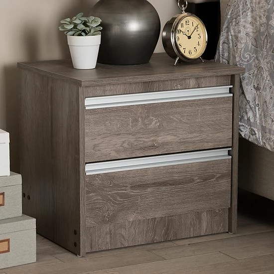 Baxton Studio Gallia Light Brown Nightstand 2 Baxton Studio Gallia Light Brown Nightstand - Image 2