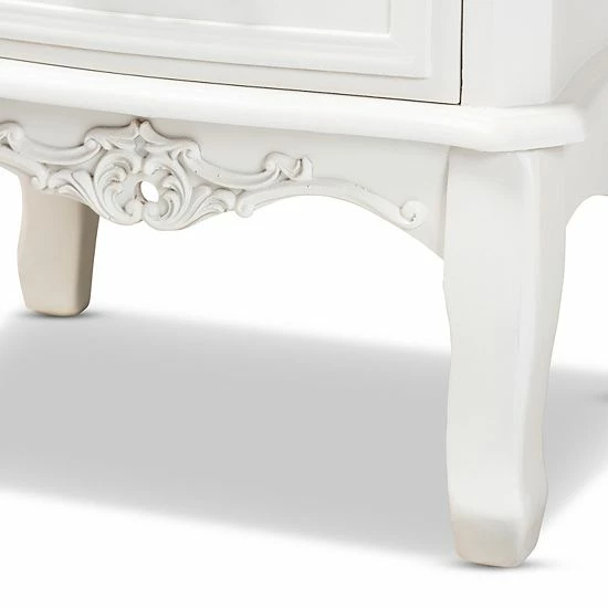 Baxton Studio Gabrielle 3-Drawer Nightstand Table 6 Baxton Studio Gabrielle 3-Drawer Nightstand Table - Image 6