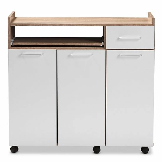 Baxton Studio Charmain White Kitchen Storage Cabinet 7 Baxton Studio Charmain White Kitchen Storage Cabinet - Image 7