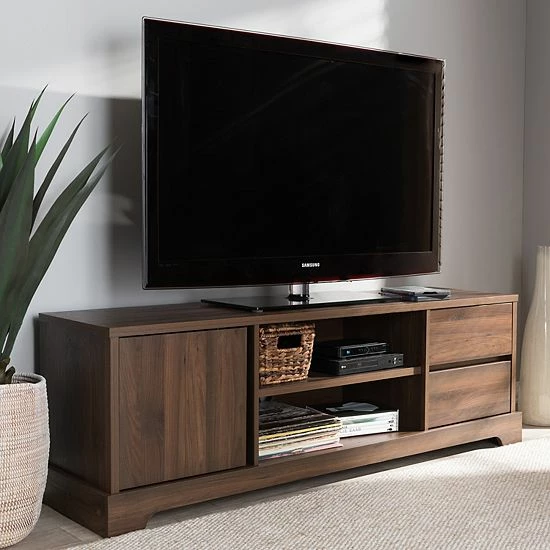 Baxton Studio Modern Walnut TV Stand 2 Baxton Studio Modern Walnut TV Stand - Image 2