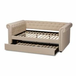Baxton Studio Mabelle Trundle Daybed Beige -Baxton Studio Sales unnamed file 2127