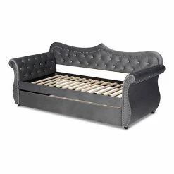 Baxton Studio Abbie Twin Daybed & Trundle Light Blue