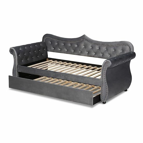 Baxton Studio Abbie Twin Daybed & Trundle Light Blue 3 Baxton Studio Abbie Twin Daybed & Trundle Light Blue - Image 3