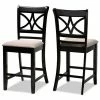 Baxton Studio Chandler Counter Stool 2-piece Set Gray Espresso