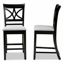 Baxton Studio Chandler Counter Stool 2-piece Set Gray Espresso -Baxton Studio Sales unnamed file 2167