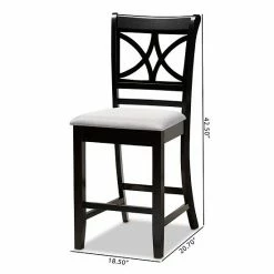 Baxton Studio Chandler Counter Stool 2-piece Set Gray Espresso -Baxton Studio Sales unnamed file 2170