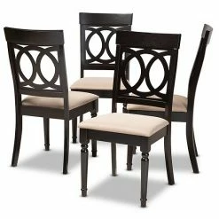 Baxton Studio Lucie Dining Chair 4-Piece Set Gray