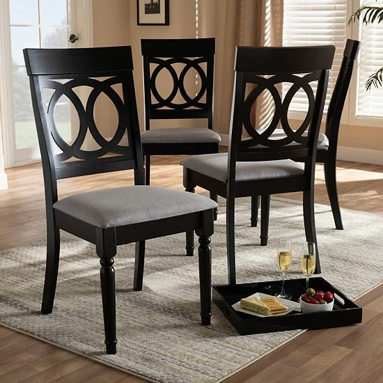 Baxton Studio Lucie Dining Chair 4-Piece Set Gray 2 Baxton Studio Lucie Dining Chair 4-Piece Set Gray - Image 2
