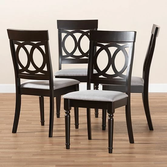 Baxton Studio Lucie Dining Chair 4-Piece Set Gray 4 Baxton Studio Lucie Dining Chair 4-Piece Set Gray - Image 4