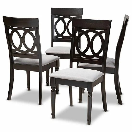 Baxton Studio Lucie Dining Chair 4-Piece Set Gray 6 Baxton Studio Lucie Dining Chair 4-Piece Set Gray - Image 6