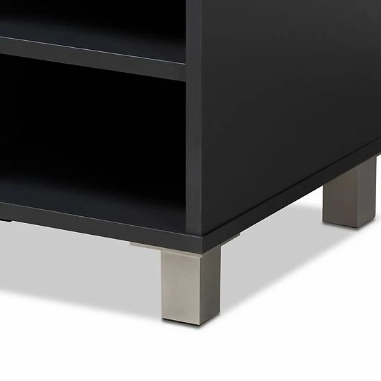Baxton Studio Shirley Dark Gray Shoe Cabinet 6 Baxton Studio Shirley Dark Gray Shoe Cabinet - Image 6