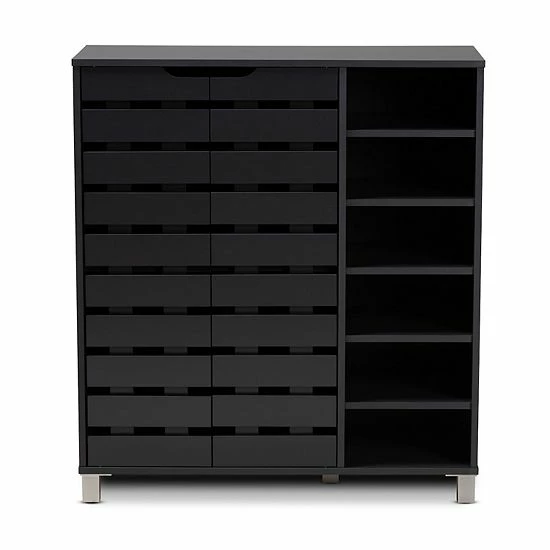 Baxton Studio Shirley Dark Gray Shoe Cabinet 8 Baxton Studio Shirley Dark Gray Shoe Cabinet - Image 8