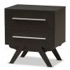 Baxton Studio Mid-Century 2-Drawer Nightstand Medium Brown
