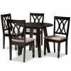 Baxton Studio Millie Gray 5-Piece Dining Set Gray Dark Brown