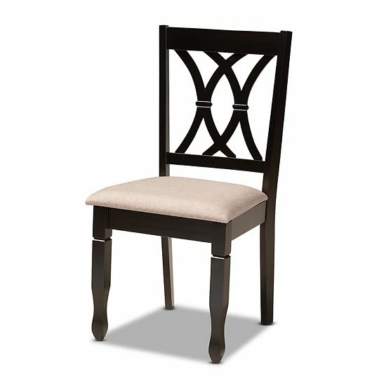 Baxton Studio Millie Gray 5-Piece Dining Set Gray Dark Brown 3 Baxton Studio Millie Gray 5-Piece Dining Set Gray Dark Brown - Image 3