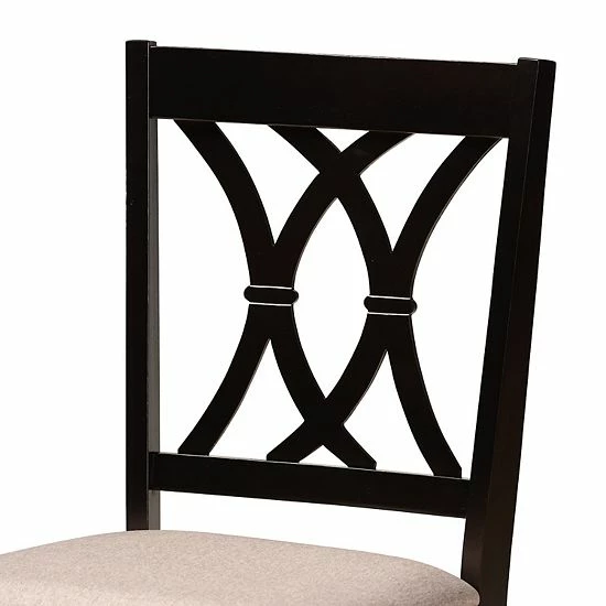 Baxton Studio Millie Gray 5-Piece Dining Set Gray Dark Brown 6 Baxton Studio Millie Gray 5-Piece Dining Set Gray Dark Brown - Image 6