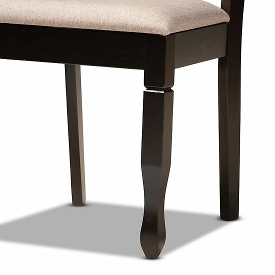 Baxton Studio Millie Gray 5-Piece Dining Set Gray Dark Brown 7 Baxton Studio Millie Gray 5-Piece Dining Set Gray Dark Brown - Image 7