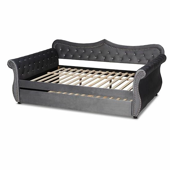 Baxton Studio Abbie Daybed & Trundle Light Blue 1 Baxton Studio Abbie Daybed & Trundle Light Blue