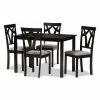 Baxton Studio Modern Gray Upholstered Chair & Table Dining 5-piece Set