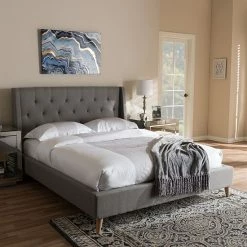 Baxton Studio Adelaide Tufted Platform Bed Gray 17 Baxton Studio Adelaide Tufted Platform Bed Gray -Baxton Studio Sales unnamed file 2297